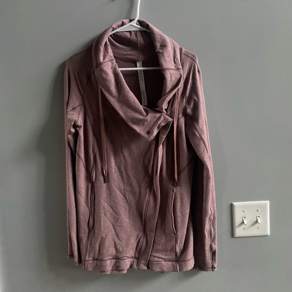 lululemon athletica Tops - Lululemon Coast Easy Wrap  6 Misty Merlot Purple Pink Cardigan Sweater Zip Cowl